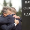 Aleksander Kwaśniewski i Leonid Kuczma podczas obchodów 60.rocznicy tragedii wołyńskiej w Pawliwce (