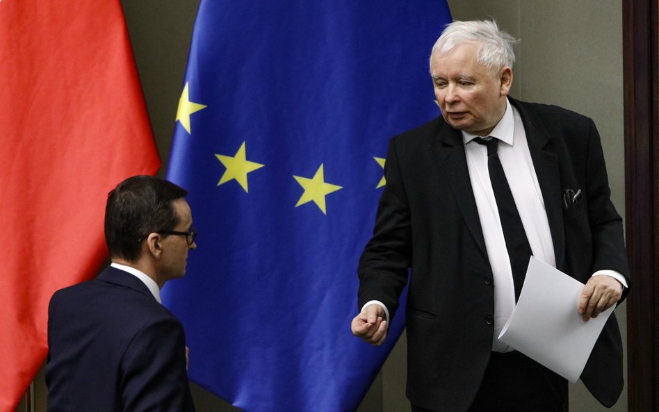 Premier Mateusz Morawiecki i prezes PiS Jarosław Kaczyński