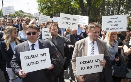 Protest adwokatów w Warszawie.