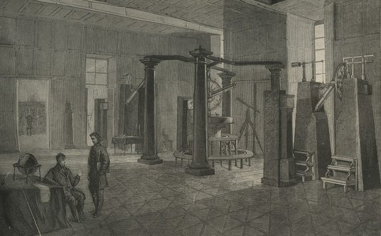 Wnętrze Obserwatorium Astronomicznego w Warszawie, 1869 r. Źródło: Tygodnik Illustrowany – mbc.cyfro