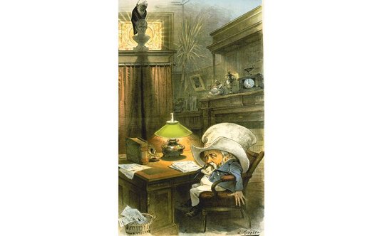 Prezydent Benjamin Harrison w karykaturze Josepha Kepplera