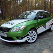 Skoda Fabia RS w oklejeniu przypominającym rajdówkę S2000