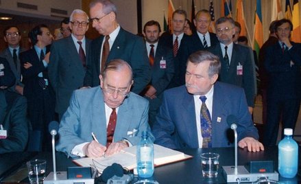 Szczyt Konferencji Bezpieczeństwa i Współpracy w Europie (lipiec 1992 r.). Prezydent Lech Wałęsa i m