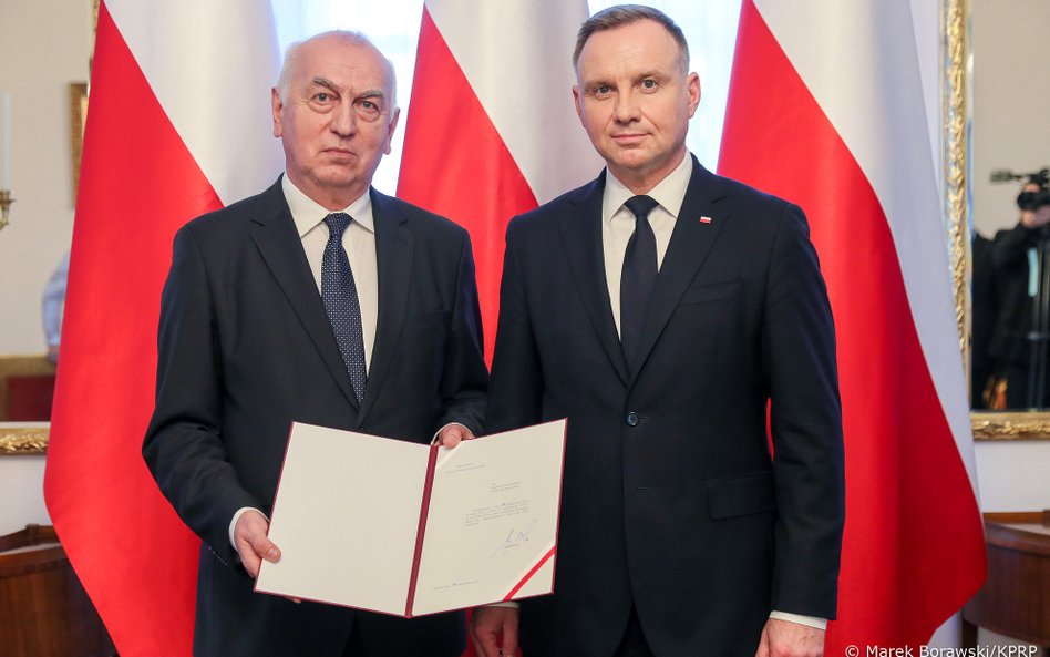 Sędzia Wiesław Kozielewicz i prezydent Andrzej Duda