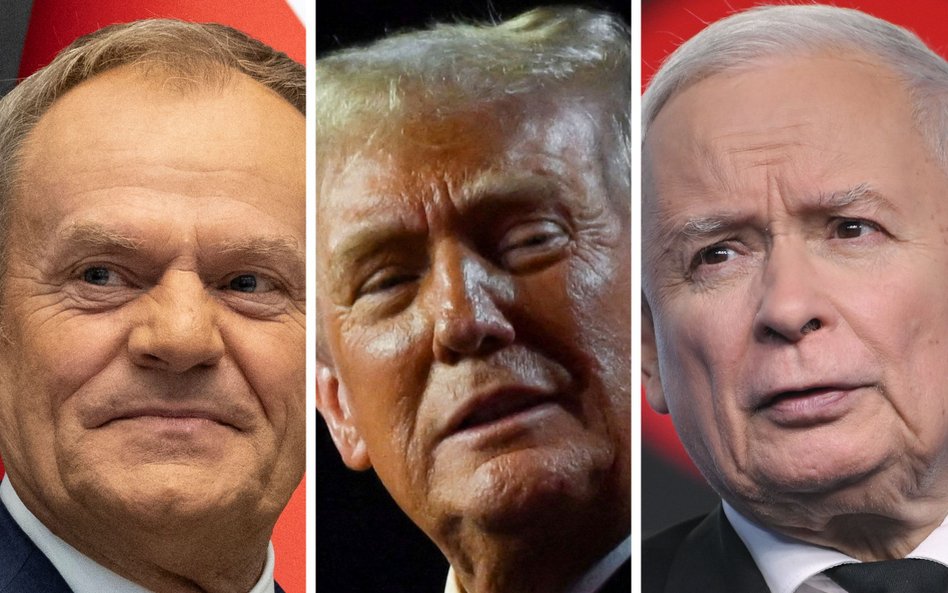 Donald Tusk, Donald Trump i Jarosław Kaczyński