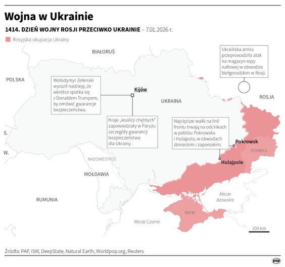 Tak wyglądała sytuacja na Ukrainie w 1414 dniu wojny