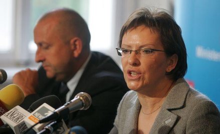 Prezes NFZ Jacek Paszkiewicz i minister zdrowia Ewa Kopacz
