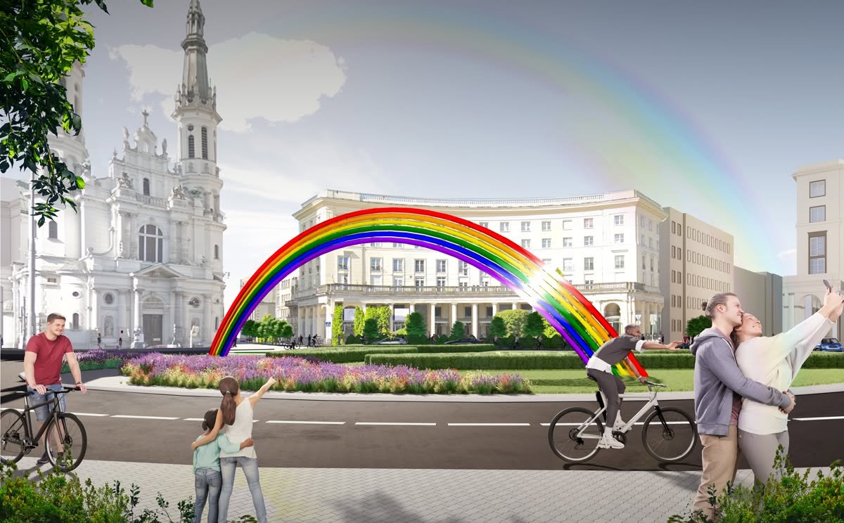 Tęcza powróci na plac Zbawiciela. Projekt wybrano w Budżecie Obywatelskim przy czwartej próbie