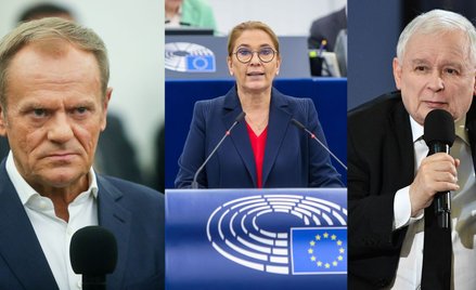 Donald Tusk, Beata Mazurek, Jarosław Kaczyński