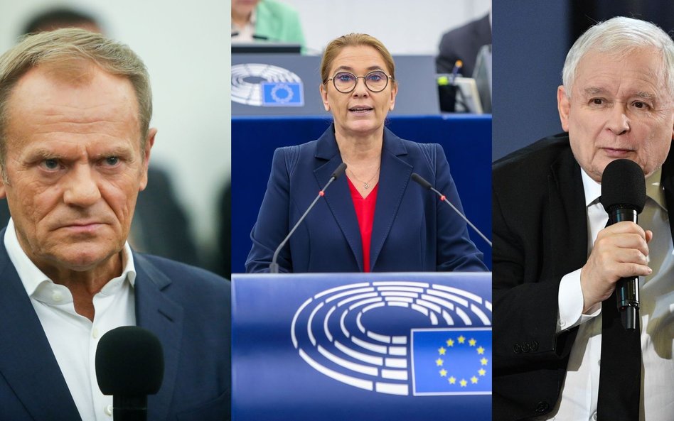 Donald Tusk, Beata Mazurek, Jarosław Kaczyński