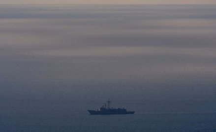 Tajwański okręt na wodach Cieśniny Tajwańskiej