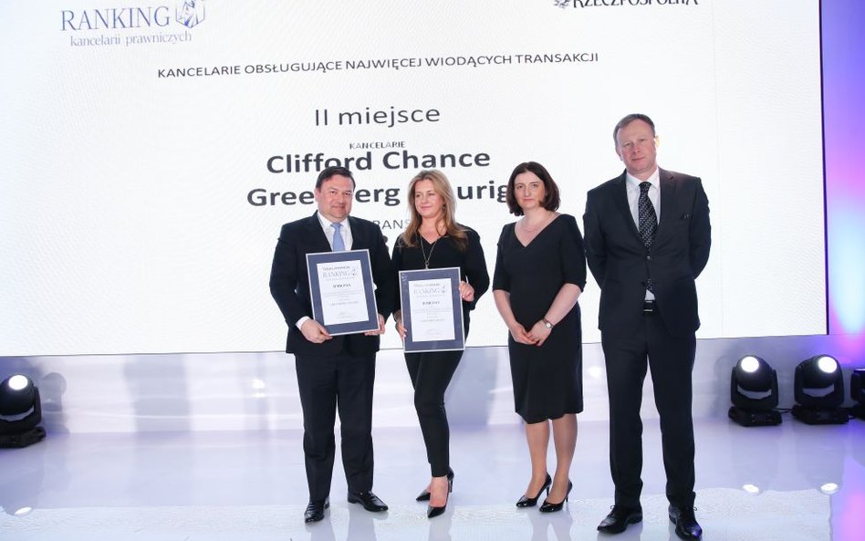 Kancelaria Greenberg Traurig i kancelaria Clifford Chance zdobyły II miejsce w kategorii kancelarii 