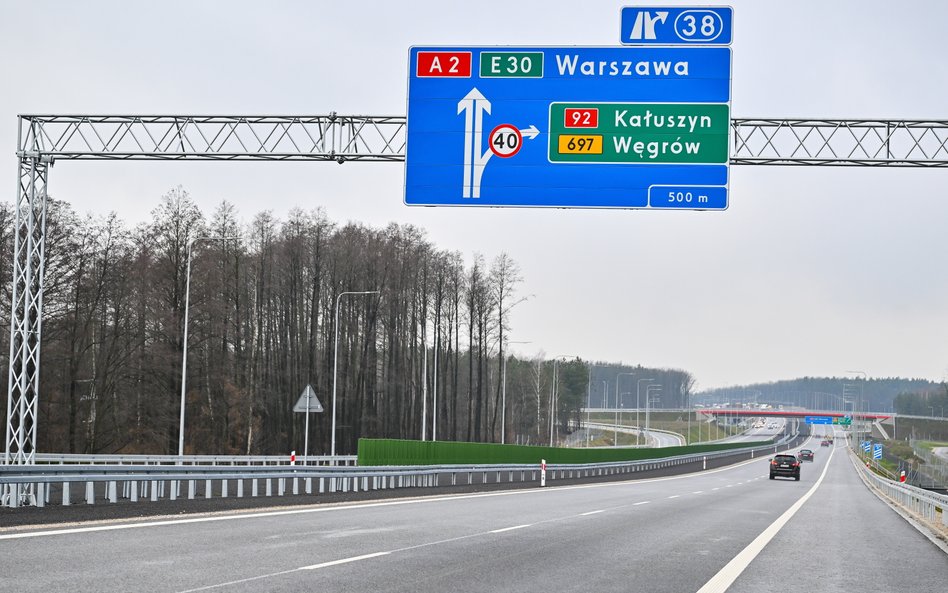Nowe płatne odcinki obejmują m.in. fragmenty A2 między Kałuszynem a Siedlcami.