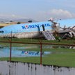 Samolot Korean Air, który nie zmieścił się na pasie w czasie lądowania na Filipinach