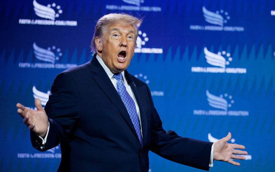 Prezydent USA Donald Trump  podczas konferencji Koalicji Wiara i Wolność 2026 w hotelu Washington Hi