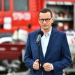 Premier Mateusz Morawiecki podczas konferencji prasowej w miejscowości Uraz (woj. dolnośląskie)