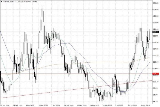 Notowania kawy arabica w USA – dane dzienne