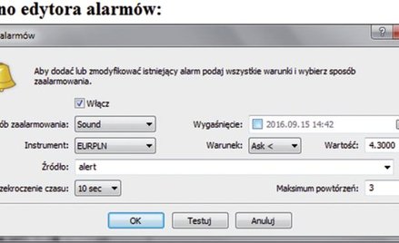 Część 10: Jak sprawić, by komputer sam śledził rynek i ostrzegał nas, gdy notowania wzrosną lub spad