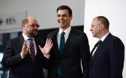 Martin Schulz, Pedro Sanchez i Sergei Stanishev