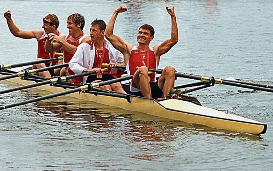 Po finale olimpijskim w Pekinie. Od prawej: Adam Korol, Michał Jeliński, Marek Kolbowicz, Konrad Was