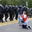 Uczestniczka jednego z protestów po sfałszowanych wyborach (Mińsk, 13 września 2020 r.). Do ich stłu