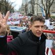 Ryszard Petru na manifestacji zorganizowanej przez KOD