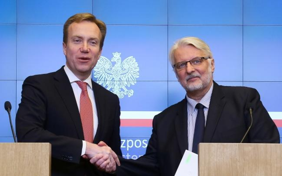 Szefowie MSZ Norwegii i Polski, Borge Brende i Witold Waszczykowski