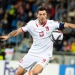 Robert Lewandowski podczas meczu w eliminacjach mistrzostw świata