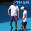 Novak Djoković (z prawej) i Goran Ivanisević podczas wtorkowego treningu na korcie w Melbourne