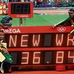 Jamajska sztafeta 4 x 100 m i jej rekord świata. Z lewej Usain Bolt i Yohan Blake, z prawej Nesta Ca