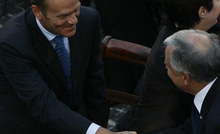 Donald Tusk i Lech Kaczyński