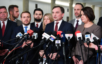 Politycy Solidarnej Polski na konferencji prasowej w Sejmie