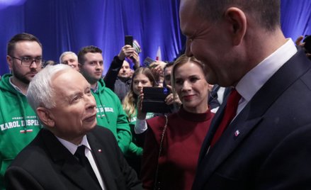 Jarosław Kaczyński i Karol Nawrocki. Kampania przed wyborami prezydenckimi, marzec 2025