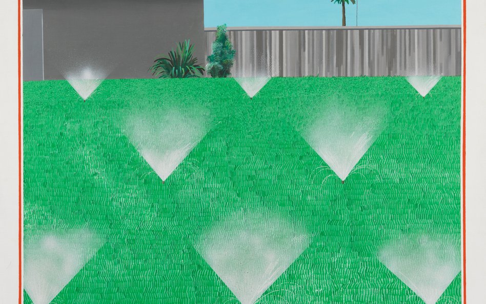 A Lawn Being Sprinkled,1967 Lear Family Collection © David Hockney