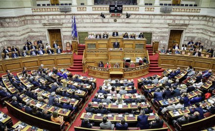 Nowy parlament Grecji. Przemawia premier Kyriakos Mitsotakis