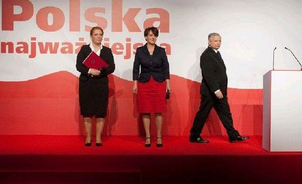 Zawieszona w partii Elżbieta Jakubiak (z lewej) spotkała się wczoraj z prezesem PiS Jarosławem Kaczy