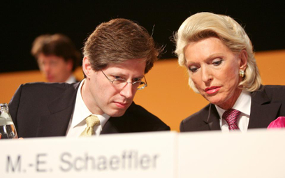 Szef rady nadzorczej Continentala Georg Schaeffler i jego matka Maria-Elisabeth Schaeffler –Thumann