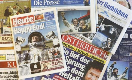 Wyczyn Baumgartnera trafił na czołówki austriackich gazet