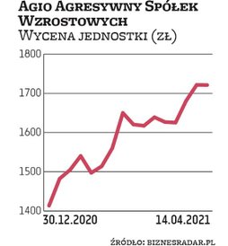 Agio Agresywny Spółek Wzrostowych przyniósł jak dotąd prawie 22 proc. zysku. Poza przedstawicielami 