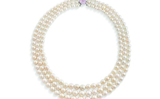 Naszyjnik Harry Winston z naturalnych i hodowlanych pereł i kolorowych diamnetów (wycenionyna 30 - 4