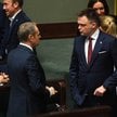 Premier Donald Tusk i marszałek Sejmu Szymon Hołownia