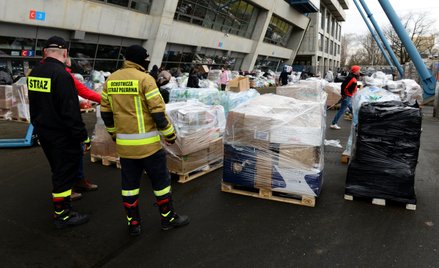 Zbiórka pomocy dla Ukraińców w Krakowie kilka dni po wybuchu wojny