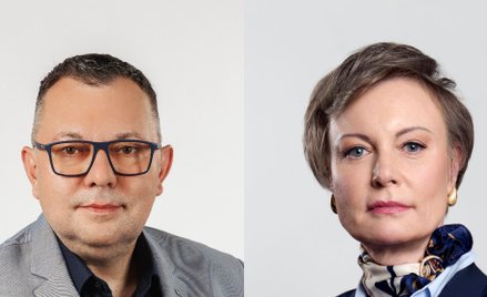 Agnieszka Wasilewska-Semail, prezes spółki PKP Cargo, i Paweł Miłek, wiceprezes i członek zarządu ds