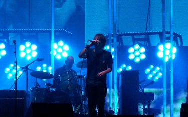 Thom Yorke podczas koncertu Radiohead w Poznaniu w 2009 roku