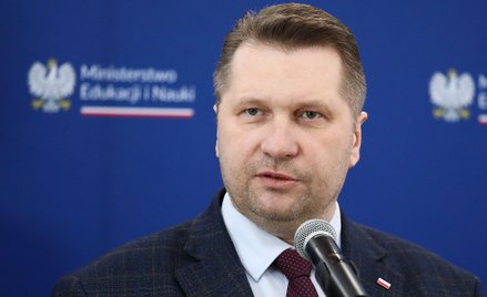 Minister edukacji i nauki Przemysław Czarnek podczas konferencji prasowej "Zmiany w egzaminie matura