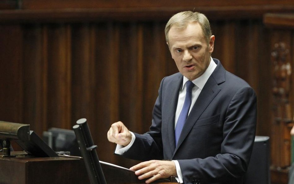 Premier Donald Tusk w Sejmie zdaje raport z afery taśmowej