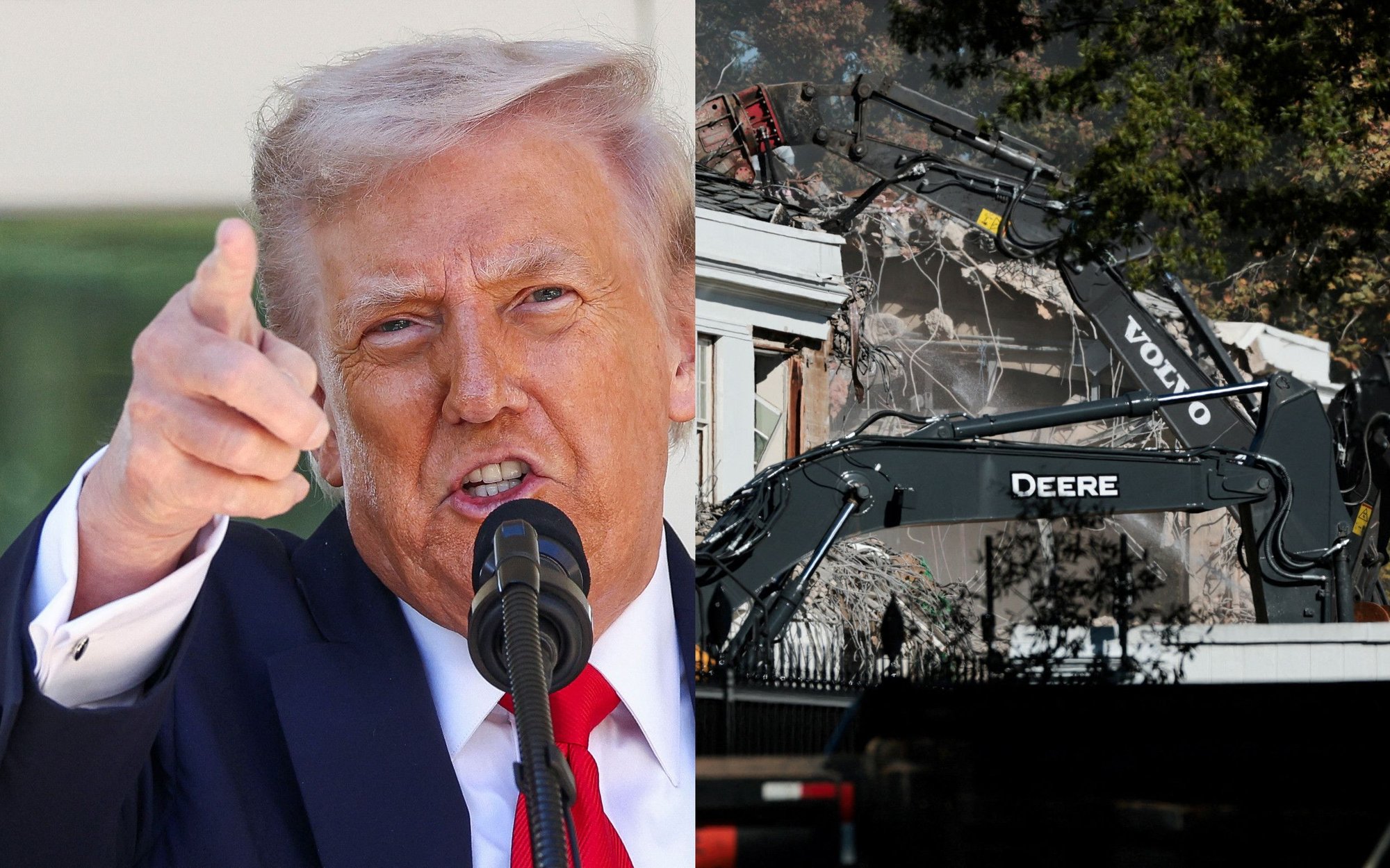 Donald Trump kazał wyburzyć część Białego Domu. Ciężki sprzęt już pracuje