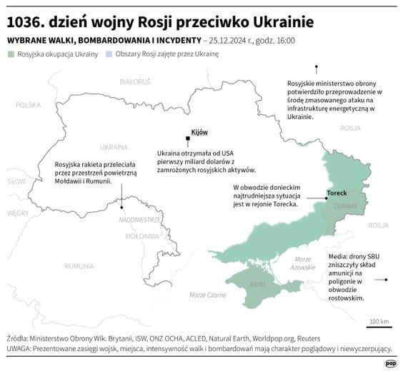 Tak wyglądała sytuacja na froncie w 1036 dniu wojny