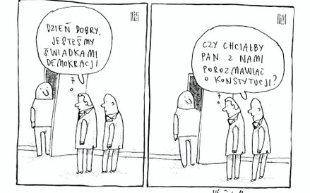 III nagroda – Rogaty Ołówek – Rysunek Roku 2015: Jarosław Kozłowski, Świadkowie