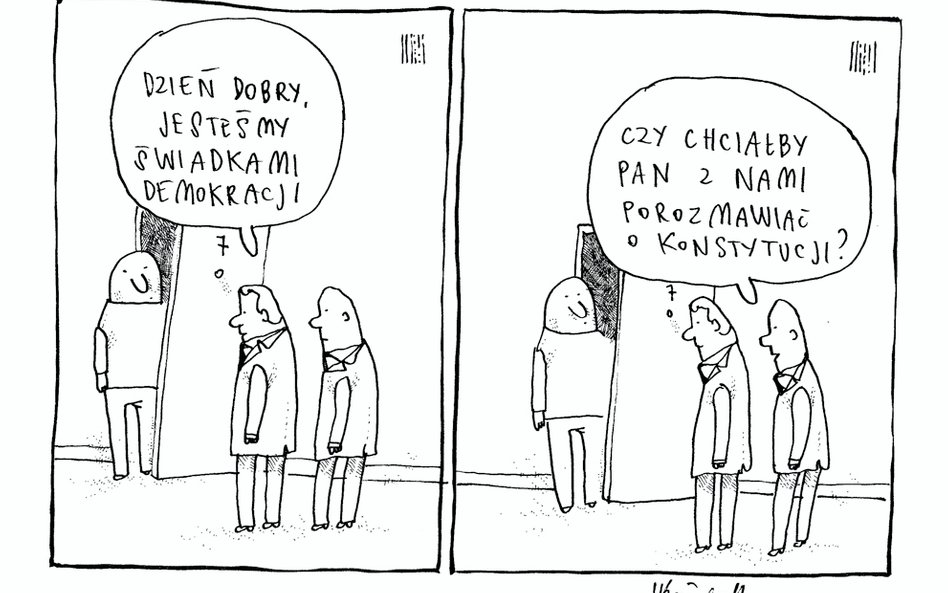 III nagroda – Rogaty Ołówek – Rysunek Roku 2015: Jarosław Kozłowski, Świadkowie